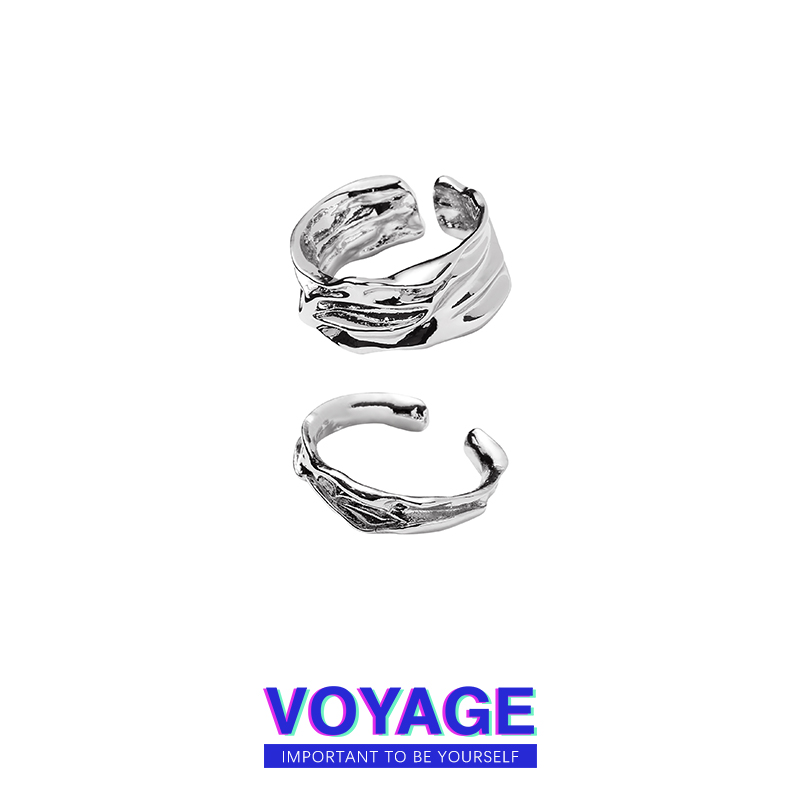VOYAGE高级感戒指不规则小众设计开口戒女男潮牌男士男款食指套戒
