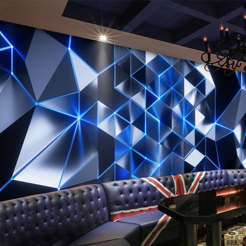 ktv主题壁画包厢背景装饰墙纸酒吧电竞馆网吧壁纸3D立体星空墙布