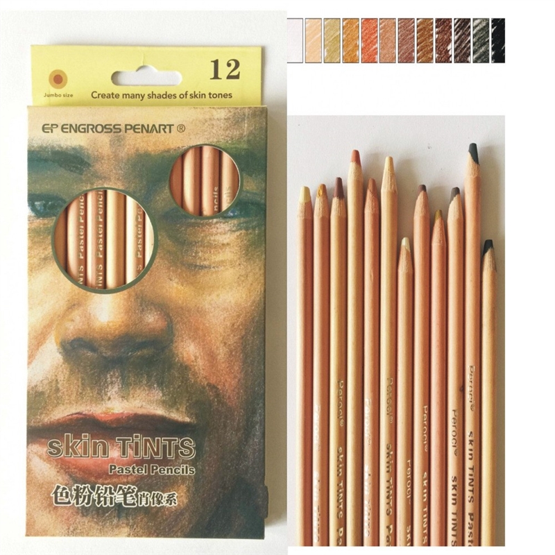 12 Colors Soft Pastel Pencils Skin Tints Colored Pencils Ar