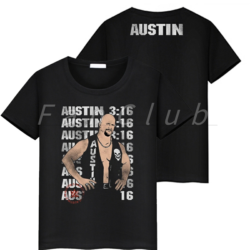 WWE新款WWE史蒂夫奥斯丁Stone Cold奥斯汀Steve Austin短袖T恤潮