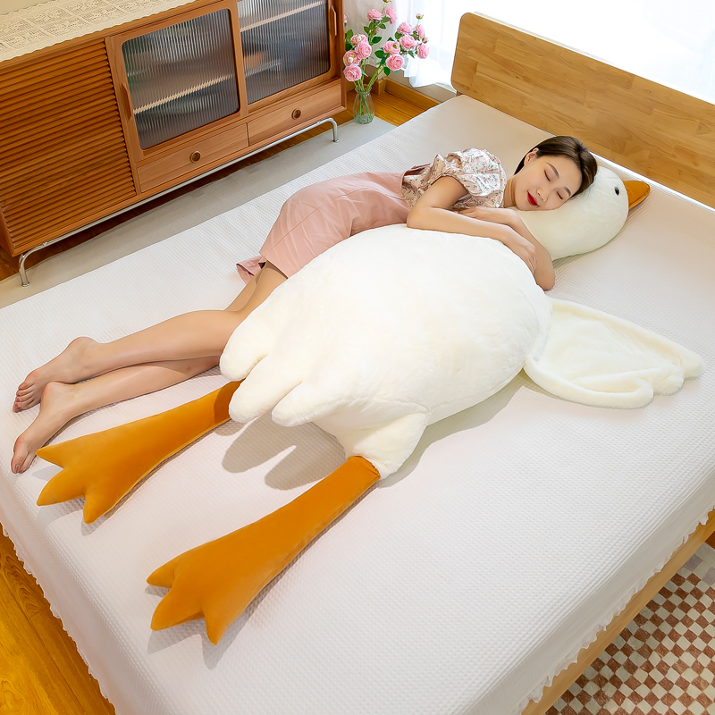 网红大白鹅抱枕长条枕头可爱大鹅玩偶毛绒玩具鸭床上睡觉抱着女生