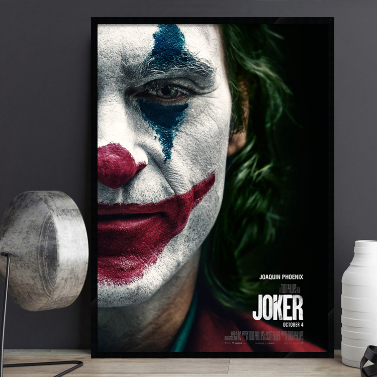 Joker小丑 电影海报装饰画DC漫画复古怀旧壁画酒吧工业风有框挂画