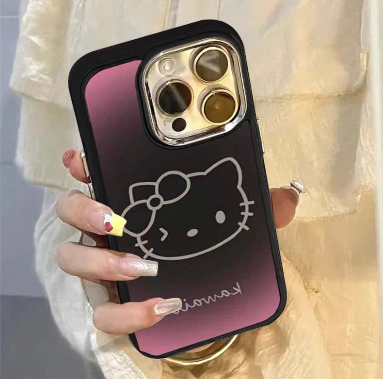 日韩ins渐变紫金属按键猫咪头像保护套11适用iphone14promax苹果13手机壳12创意个性15p新款小众高级感xr软壳
