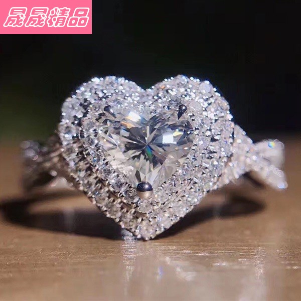 Heart bride Rings diamond Women jewelry Wedding Band Ring 饰
