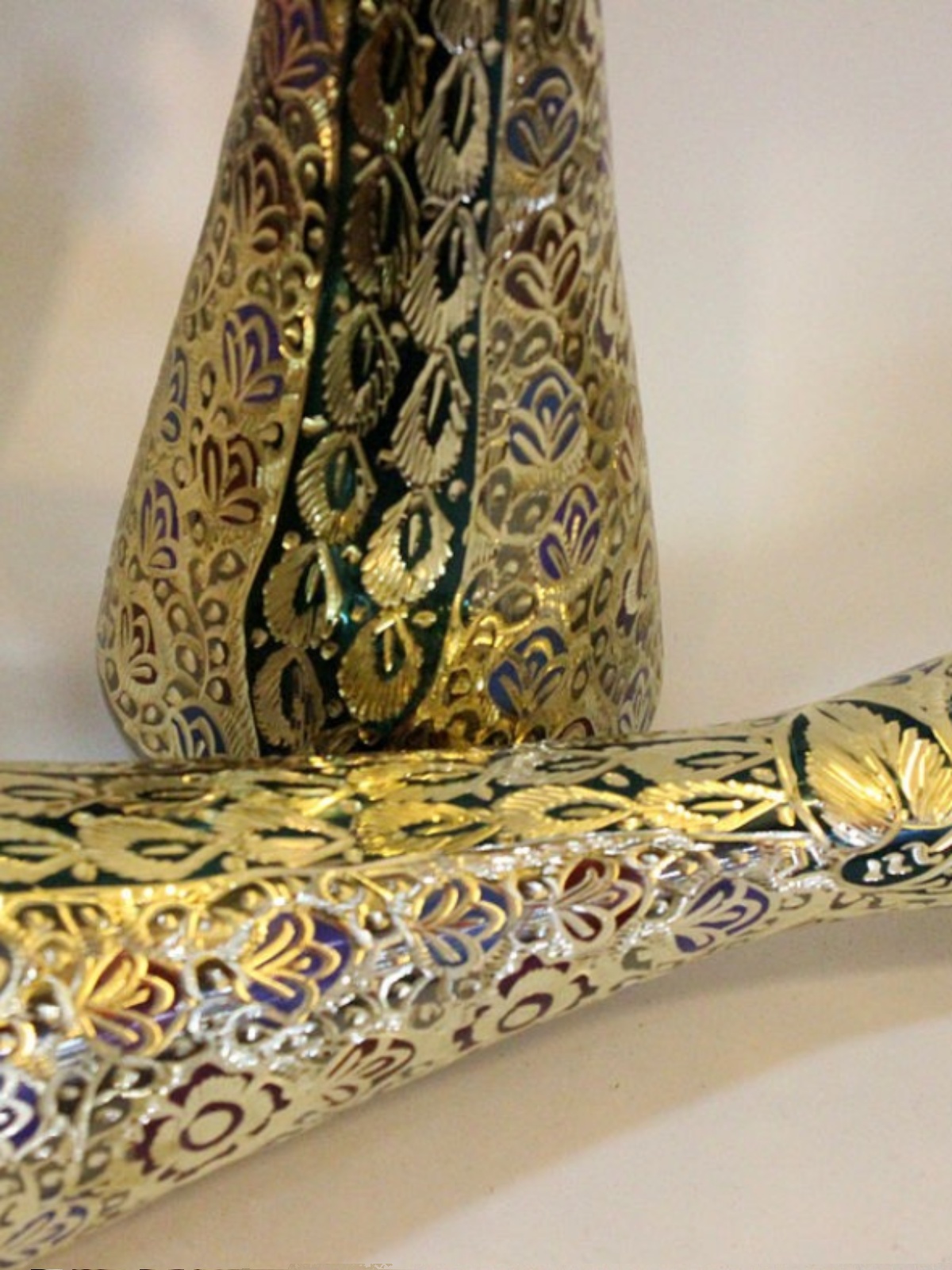巴基斯坦铜器手工艺品直销铜雕16英寸情侣花瓶结婚礼品摆件BT5663