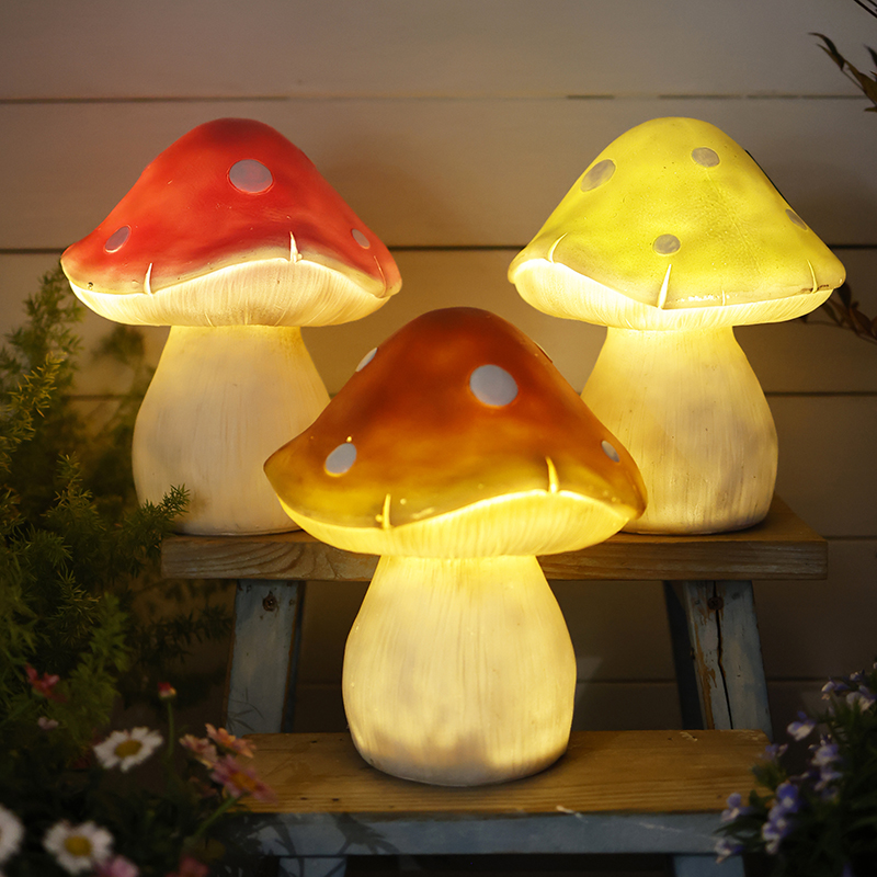 太阳能蘑菇灯户外庭院阳台花园布置露台顶楼装饰草坪地面小夜灯