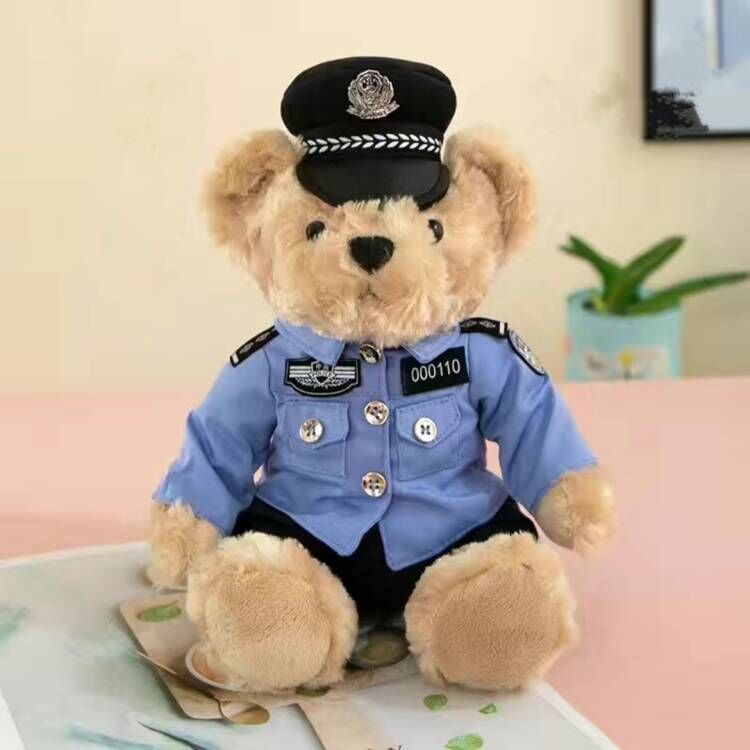 网红香港正义警察叔叔小熊正版公仔交警玩偶毛绒挂件玩具生日礼物