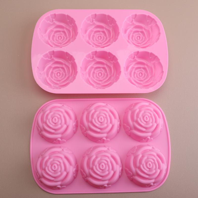 手工玫瑰花糖苹果硅胶造型模具耐高温易脱模玫瑰果冻布丁米糕模具
