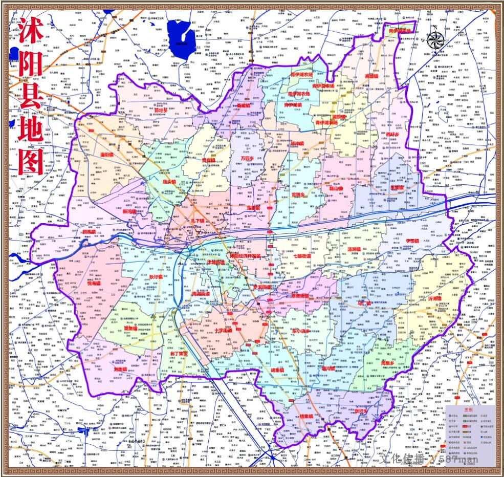 2021年5月江苏宿迁市沭阳县百度版行政交通旅游乡镇村落分布地图