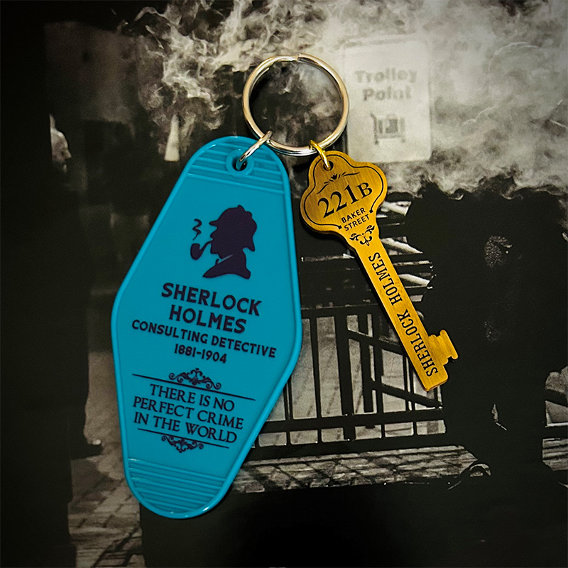 神探夏洛克钥匙扣电影剧周边福尔摩斯221B公寓门牌复古挂件贝克街