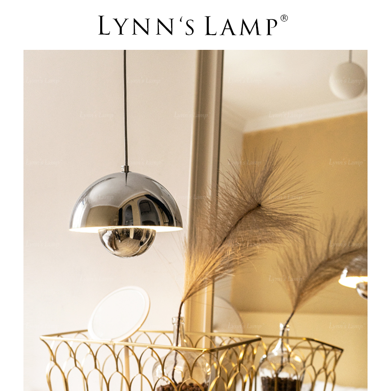 Lynn's立意丹麦银色蘑菇吊灯花苞花盆餐厅床头马卡龙吧台ins吊灯
