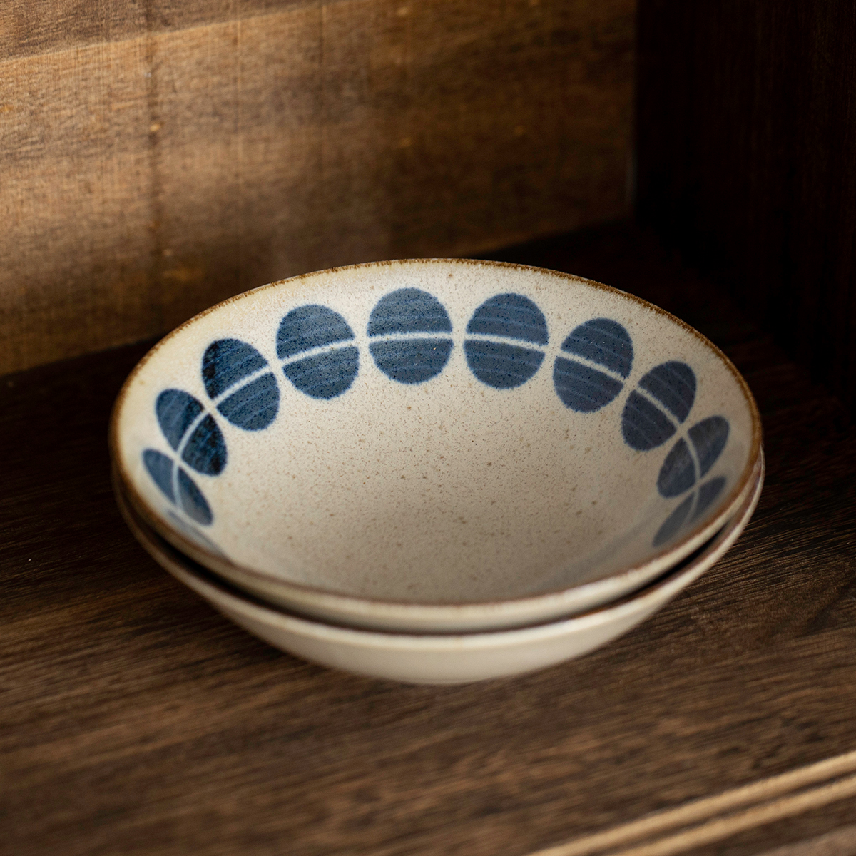 日本进口美浓烧粗陶汤碗家用釉下彩饭碗日式复古咖喱饭盘意面盘