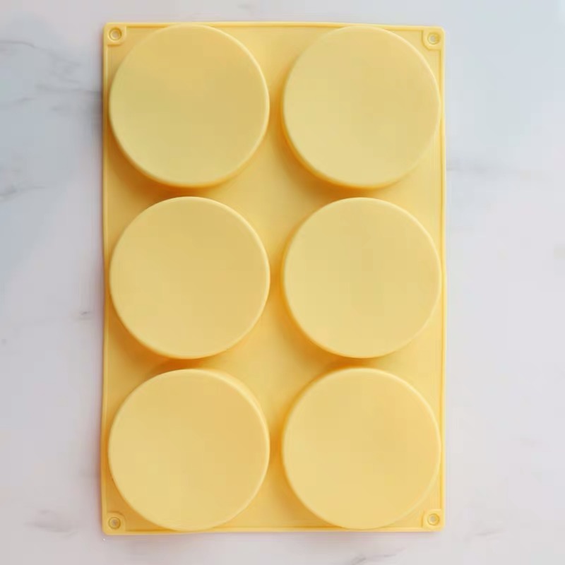 黄色6连模具网红人气圆4寸便当盒蛋糕舒芙蕾抱抱卷直身硅胶烤盘