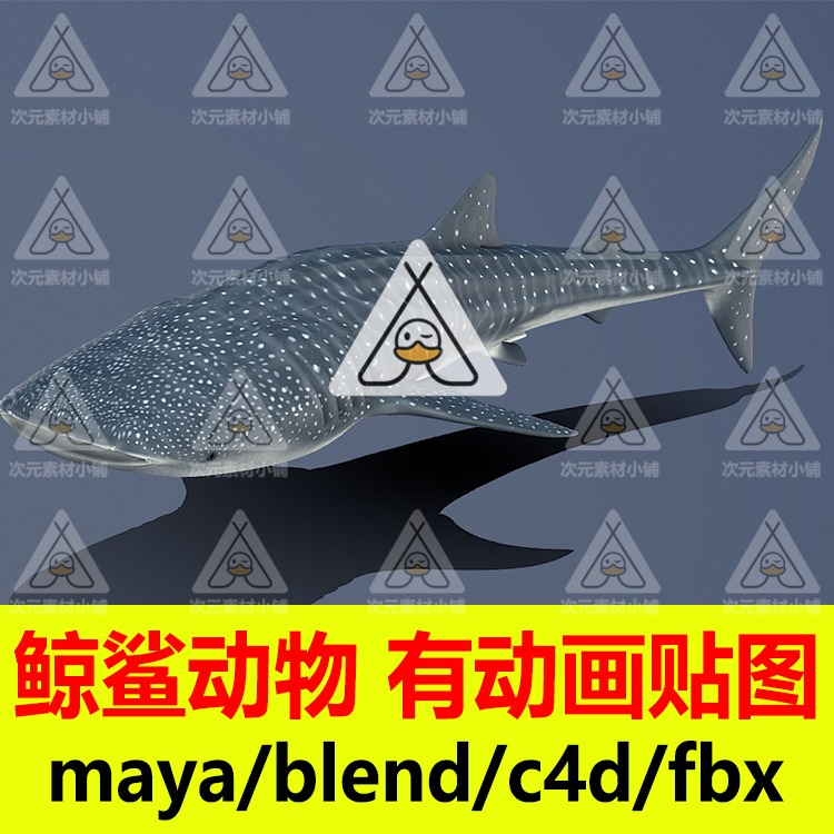 c4d动物鱼模型有骨骼绑定 blender摆动尾巴游泳动画maya 3D模型