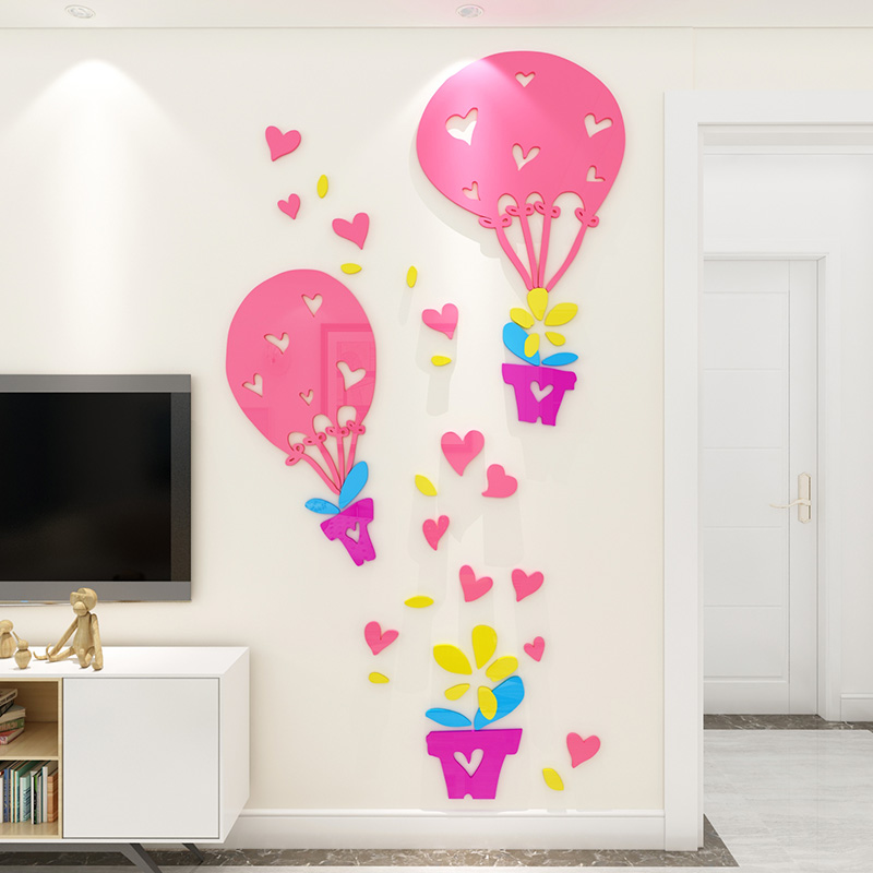 浪漫爱情热气球3d立体墙贴画客厅卧室沙发电视背景墙温馨贴纸装饰