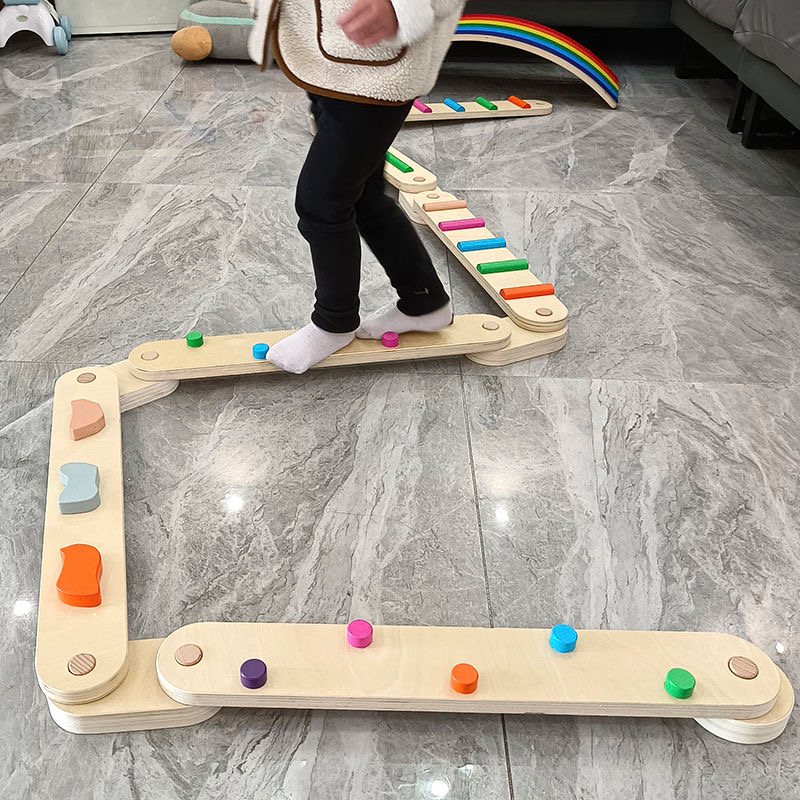 平衡木触觉板玩具家用儿童感统训练器材走直道户外加厚木质独木桥