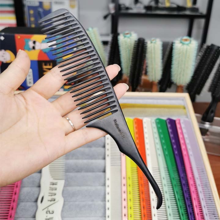 包邮防静电黑色电木梳理发造型专用梳剪发梳子烫发卷发梳宽齿梳子
