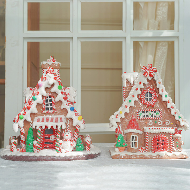 。带灯仿翻糖软陶黏土童话可发光糖果屋圣诞节礼物橱窗桌面立体摆