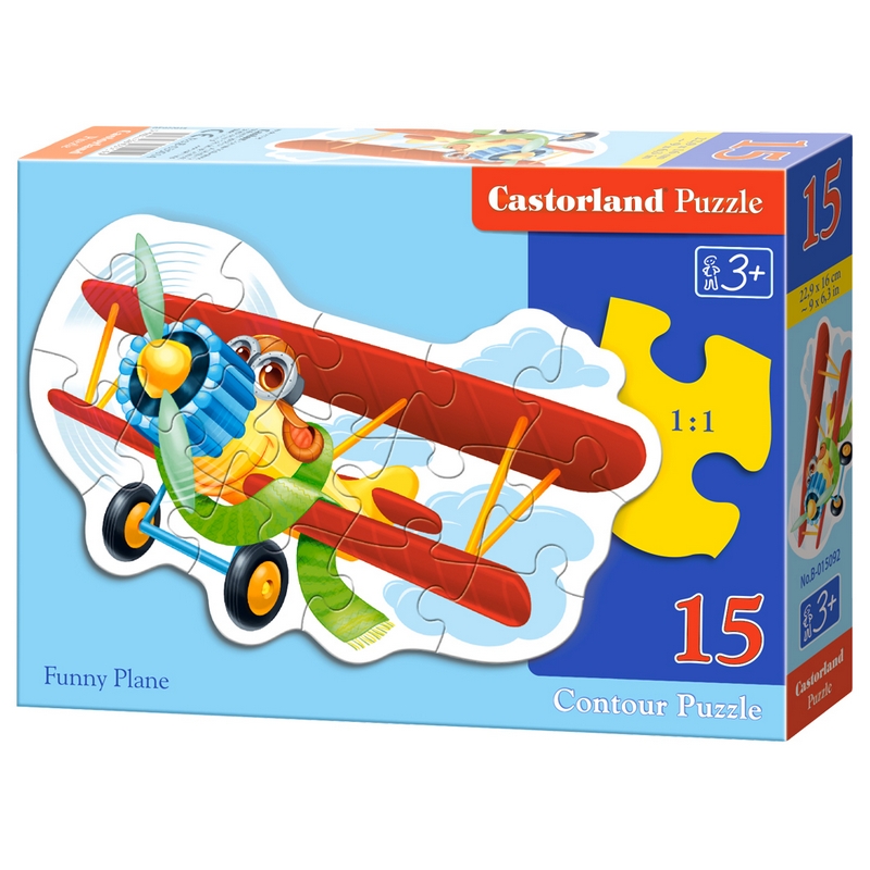 Castorland 波兰进口儿童拼图15片 直升机 015092宝宝益智玩具