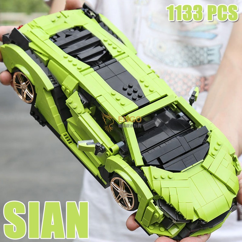 拼图拼搭兰博基尼sian跑车超跑赛车911中国积木模型拼装玩具10011