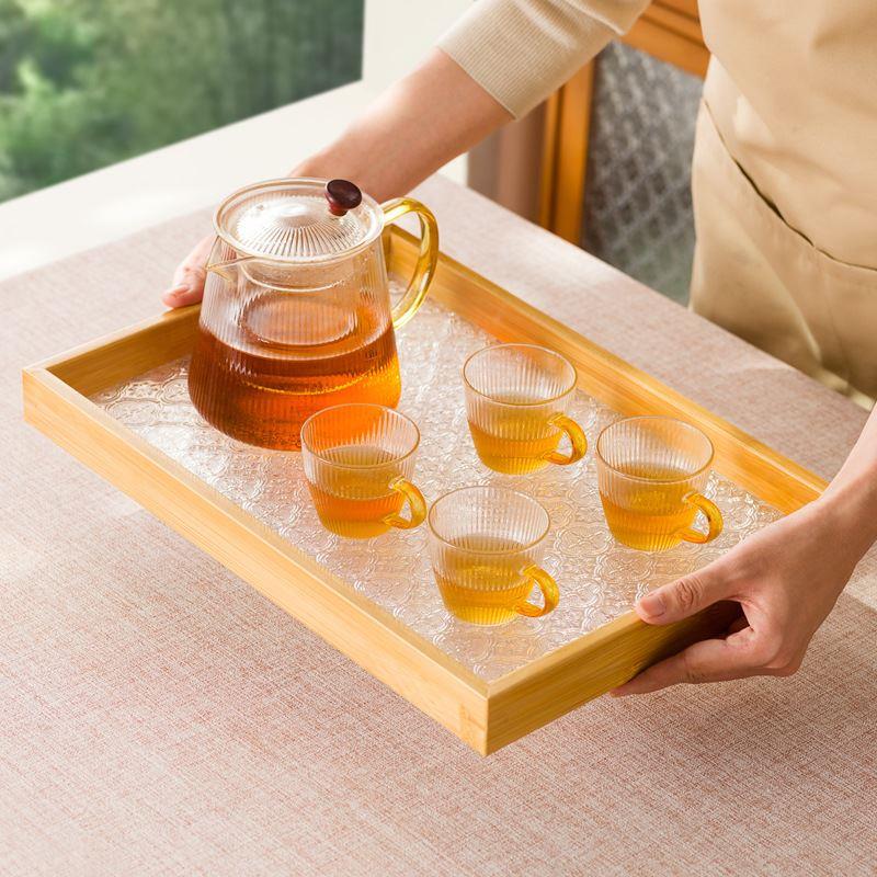 竹木茶盘托盘长方形商用家用放茶杯竹制水杯收纳中式简约大号盘子