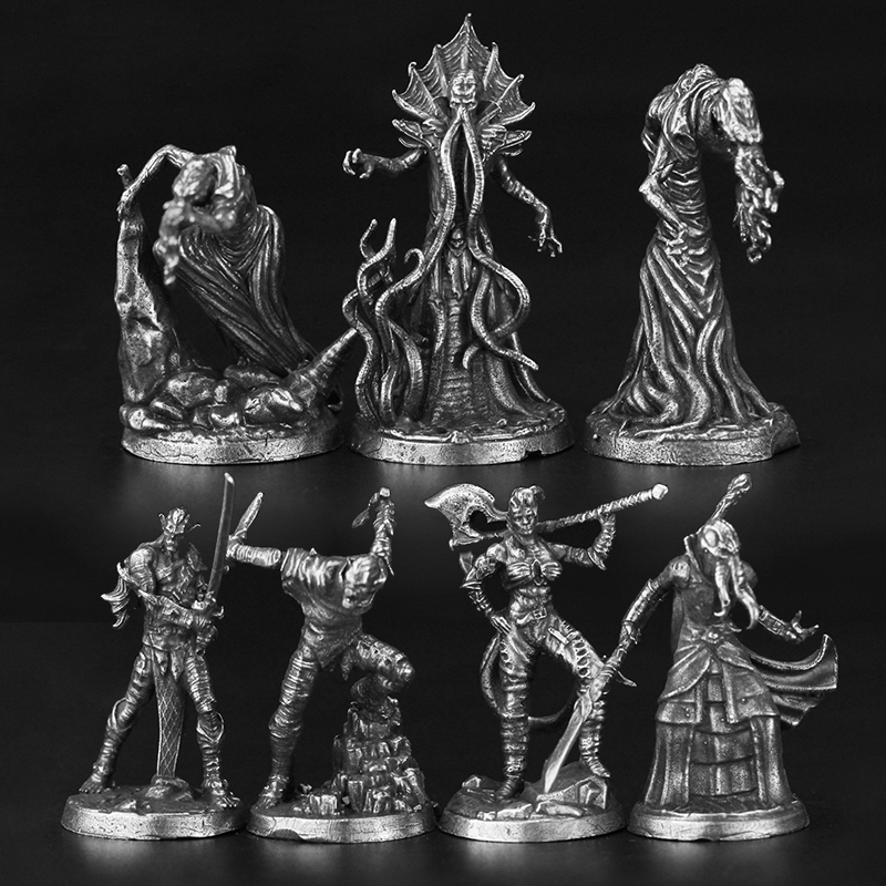 白铜金属博德之门夺心魔兵人模型摆件微雕对战军团桌面游戏棋子