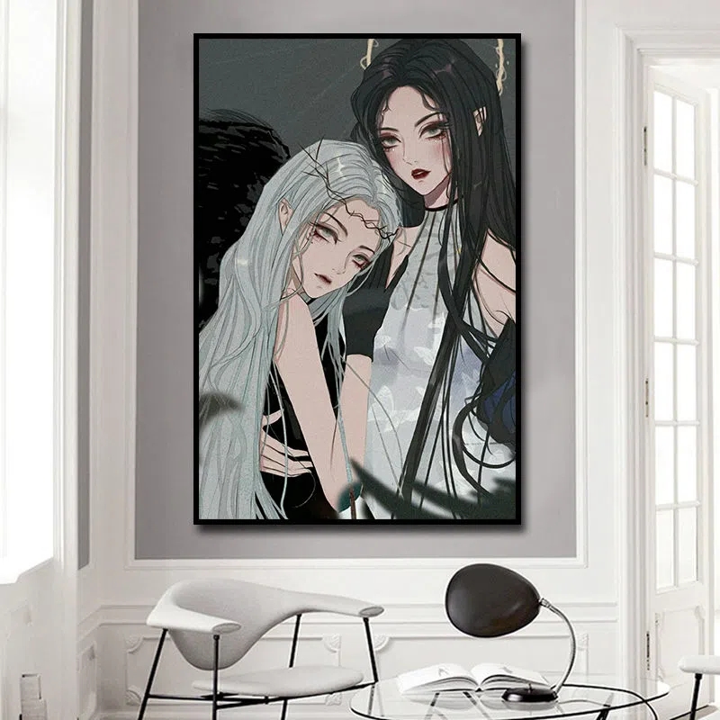 十二星座女孩系列双子座 天秤 射手diy数字油画客厅背景墙装饰画