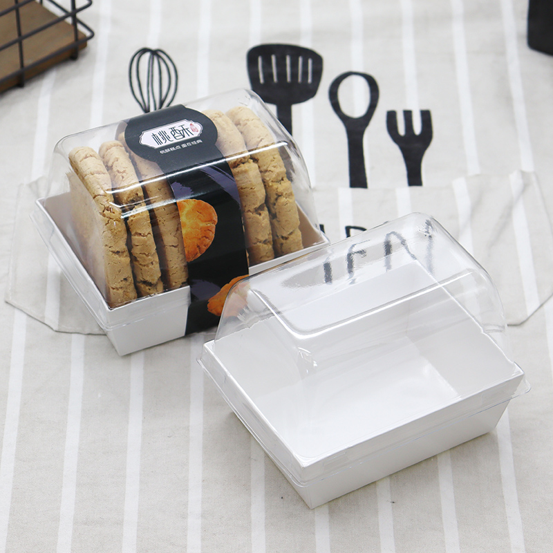 桃酥包装盒 西点蛋糕透明纸塑盒 烘焙面包肉松小贝甜品泡芙打包盒
