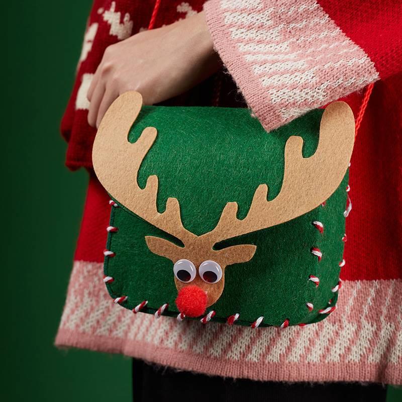 圣诞节手工diy小鹿背包儿童礼物自制材料创意幼儿园主题亲子活动