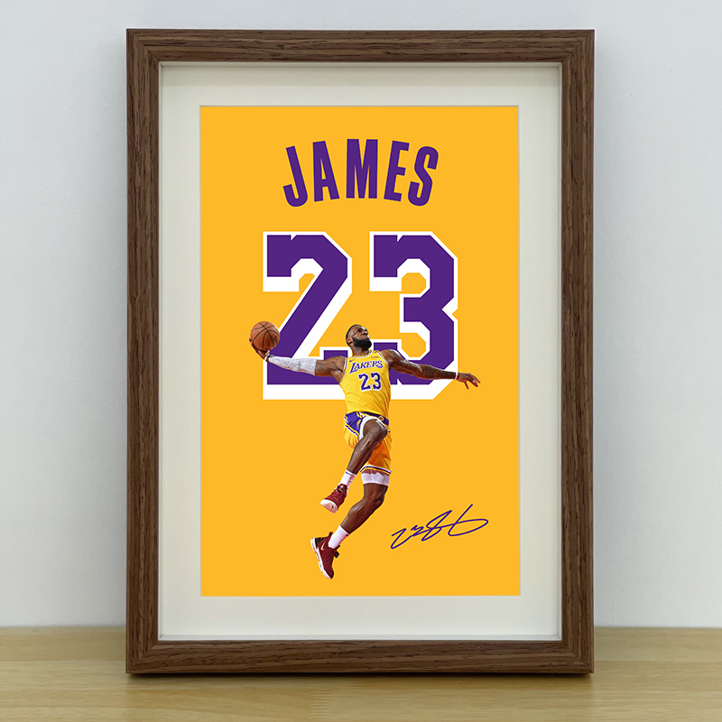 原创LebronJames勒布朗詹姆斯相框摆台挂画NBA球星海报装饰画礼物