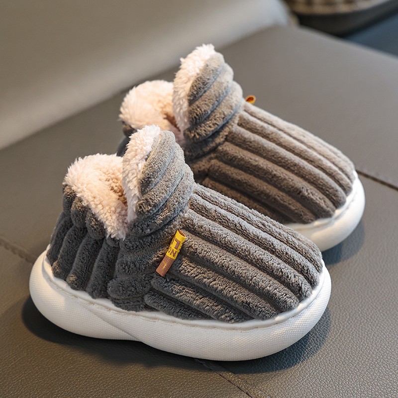 冬季儿童棉拖鞋男女童包跟室内防滑保暖毛绒中小童婴幼儿宝宝棉鞋