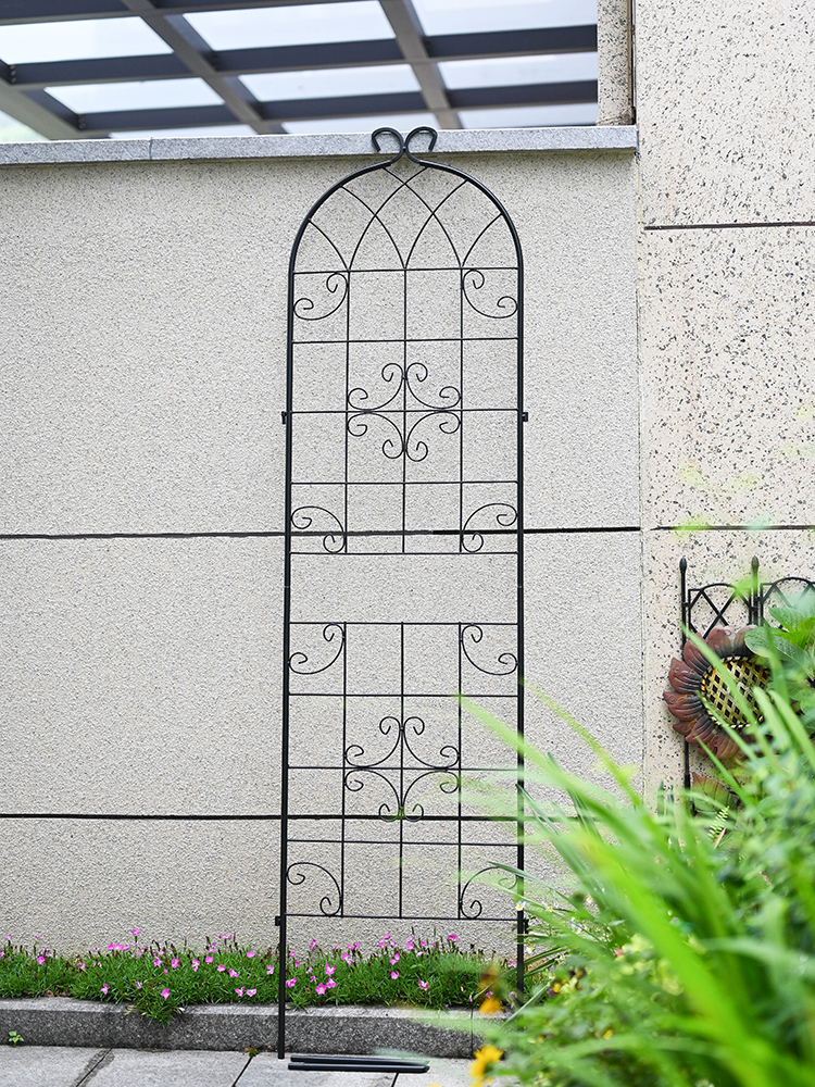 定制铁艺屏风爬藤架蔷薇月季种植庭院栅栏户外花园墙面装饰花架包