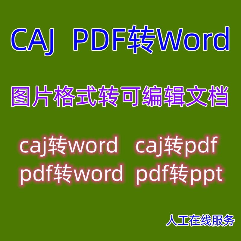pdf/caj/扫描文件转换成word/excel/txt/ppt/pdf/可编辑文档人工