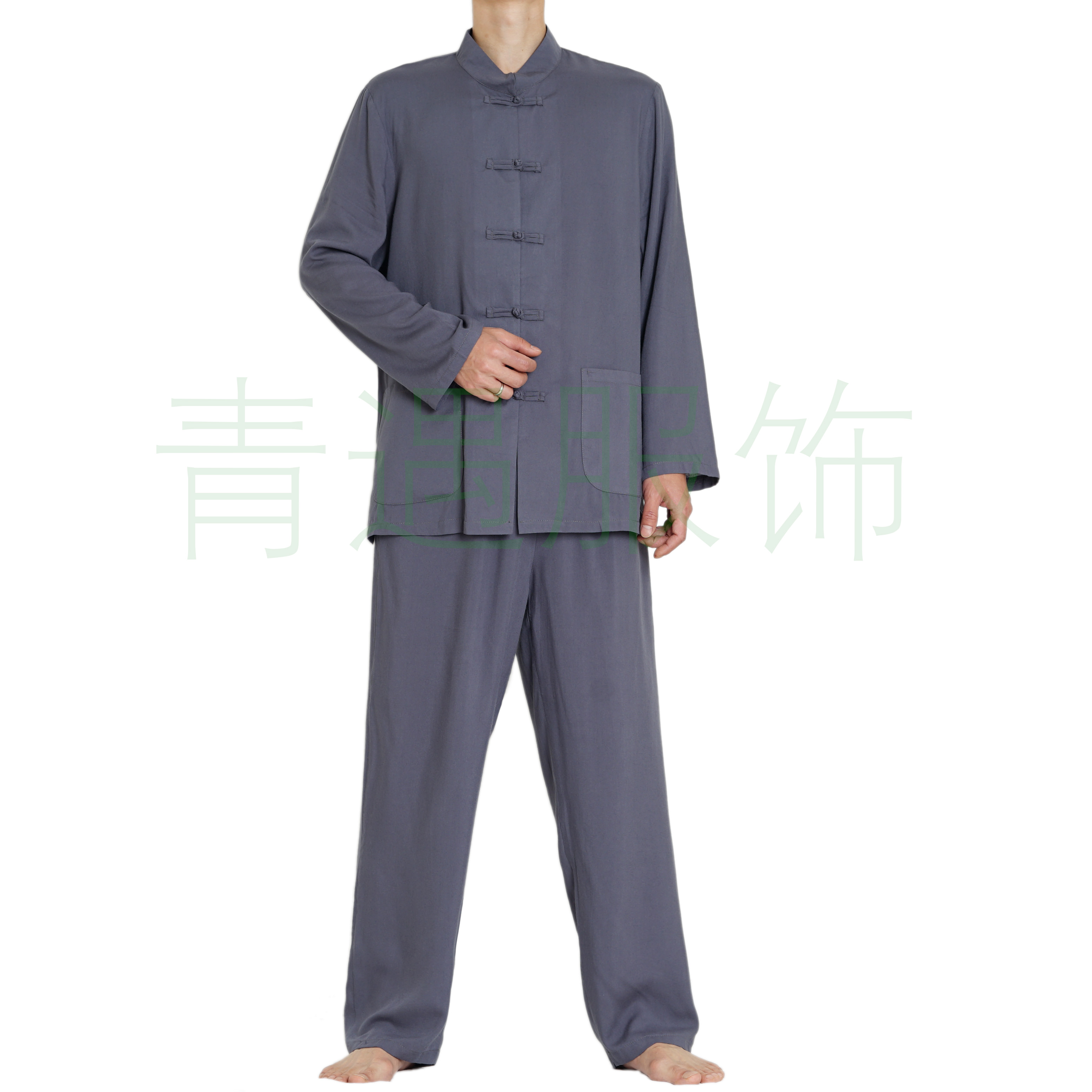 夏季中老年棉绵绸凉爽套装中国风唐装老人男士居士服中式汉服男装