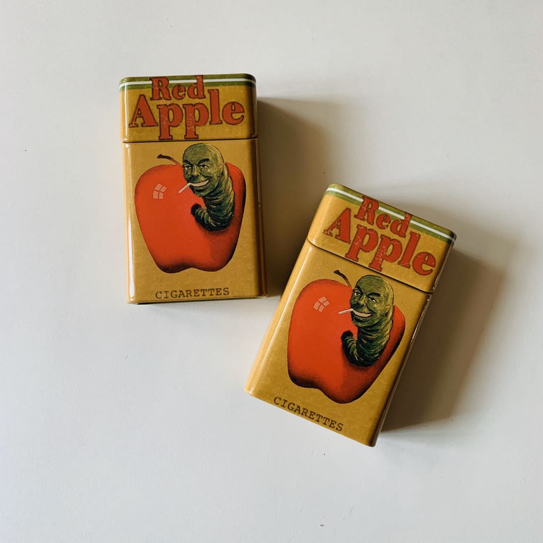 红苹果烟盒20支装无耻混蛋昆汀铁皮烟具创意防风个性男士卡通烟盒