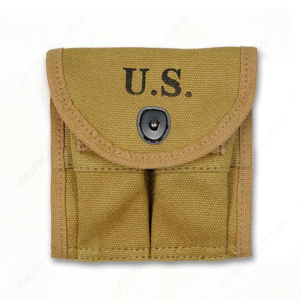 二战美式M1卡宾小腰包 两联US腰挂包（复刻影视道具）