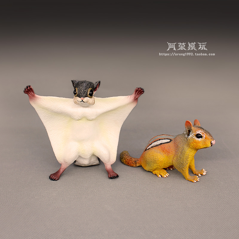 认知玩具仿真野生动物模型 大号松鼠金花鼠鼯鼠飞鼠静态摆件玩偶