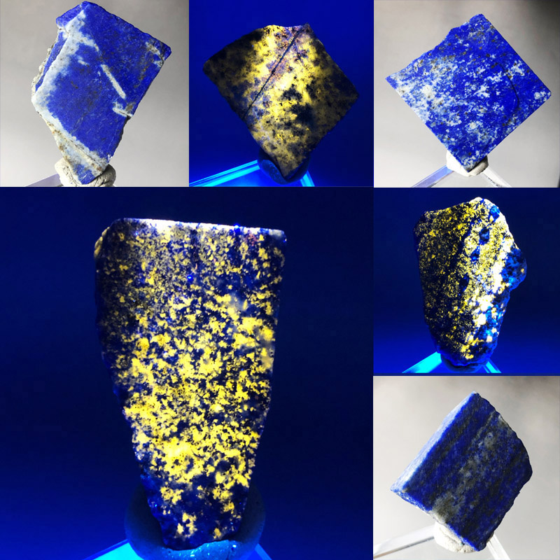 青金石原石头荧光矿物晶体天然水晶摆件蓝色宝石儿童科普教学标本