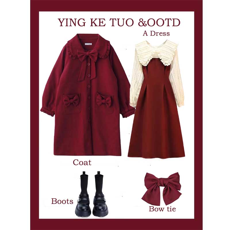 2023新款女装春装套装裙子小香风红色大衣搭高级感冬装搭配一整套