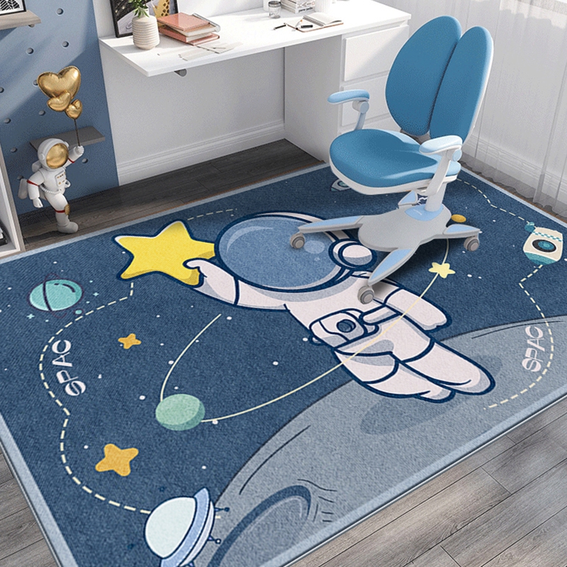 卡通太空电脑转椅学习书桌下书房地毯男孩卧室宇航员儿童玩耍地垫