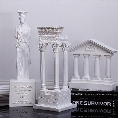 欧式希腊古城神庙建筑模型罗马柱摆件装饰摆设柱子布景树脂雕塑