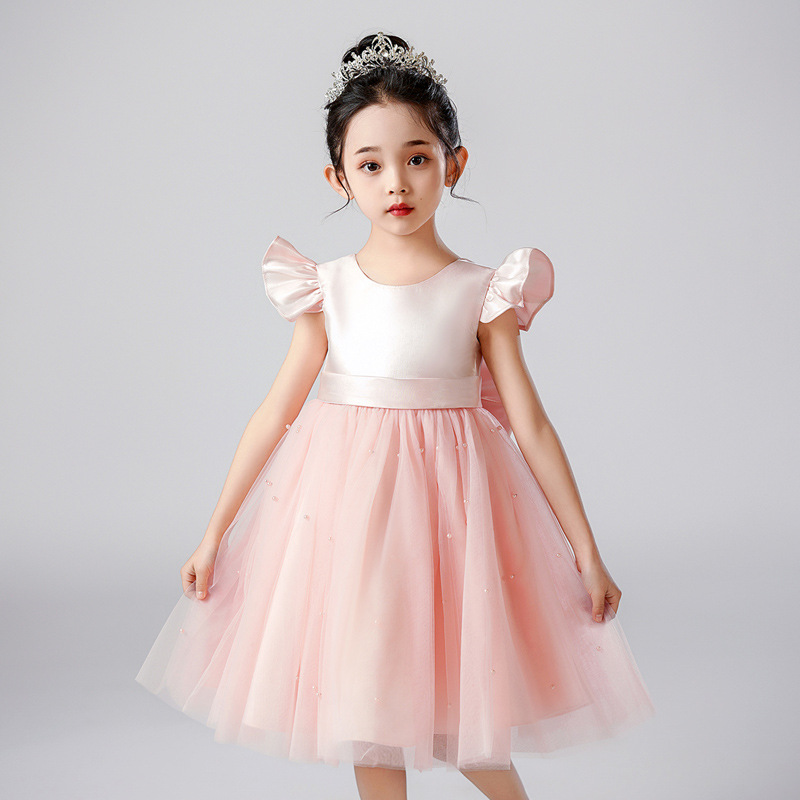 女小童公主裙2-10岁幼儿园舞蹈六一表演服蓬蓬纱礼服网纱背心裙子