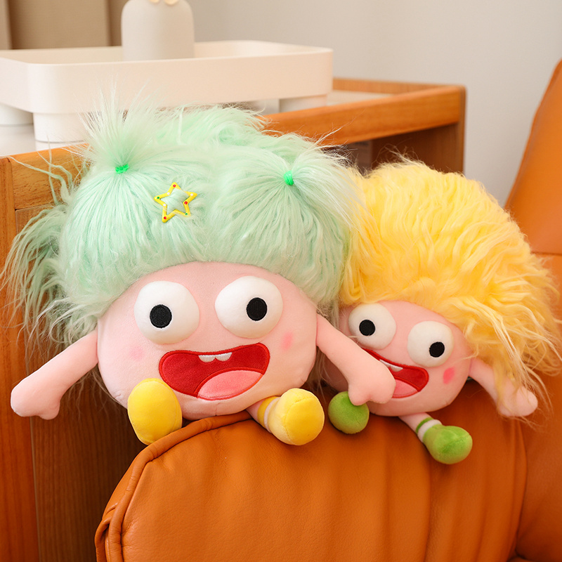 新款棉花娃娃百变发型公仔女孩子生日礼物搞笑毛绒玩具可爱小玩偶