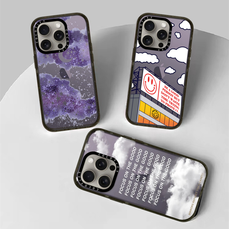 CASETi联名款 字母白云 广告牌 紫云个性适用于苹果15pro max手机壳iPhone14pro 透明保护套全包防摔卡通13