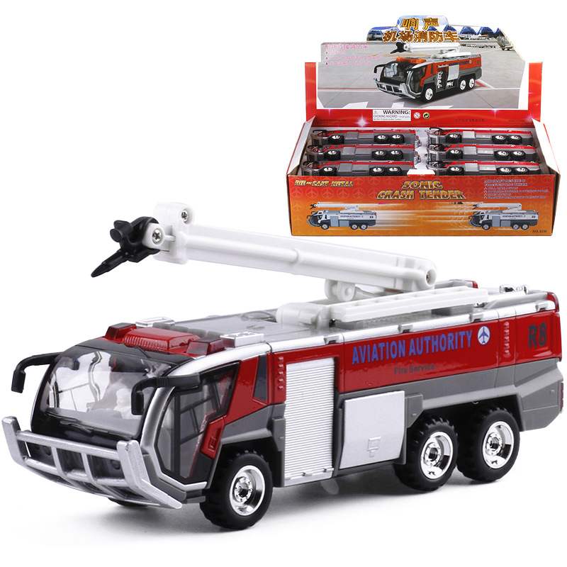 新款 [散]蒂雅多合金车机场消防车模型儿童车工程车声光玩具