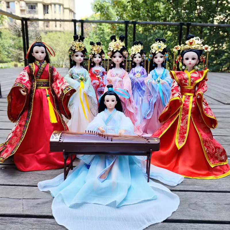 中国风古装娃娃大红娘娘巴芘30厘米古风换装娃娃女童礼物儿童玩具