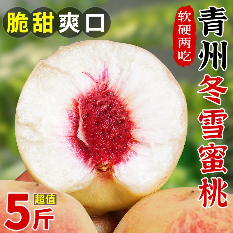 山东青州冬雪蜜桃5斤新鲜水果应当季油脆甜桃小毛桃冬桃整箱包邮3