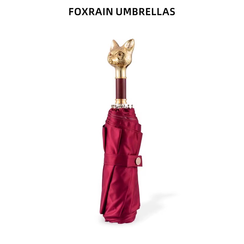 foxrain复古雨伞女折叠狐狸头贵族伞高级感防晒两用高端定制