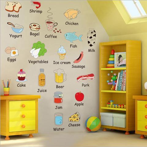 幼儿园英语教室装饰墙贴纸卡通儿童房间卧室英文单词字母贴画早教