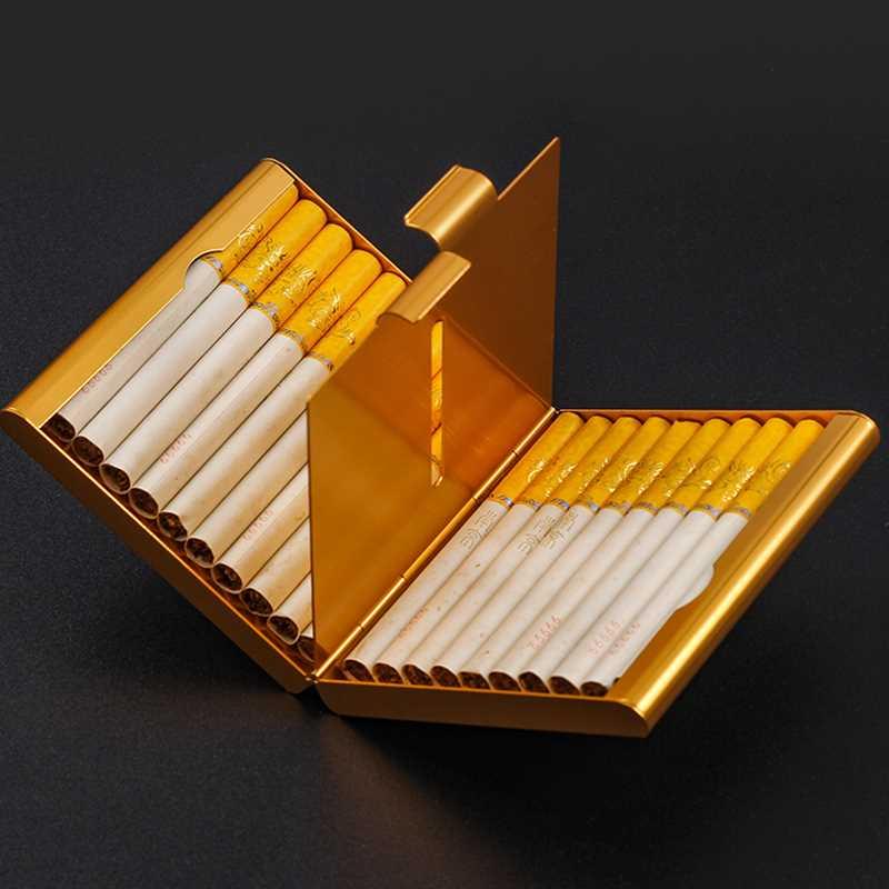 包邮铝合金二十支装个性超薄防压抗潮对开烟夹私人定制男女士烟盒
